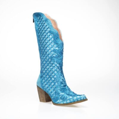 blue embroiderd boots