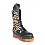 Combat clogs pony leopard
