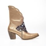 Gold cowboy leather boots