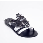 White leather sandals