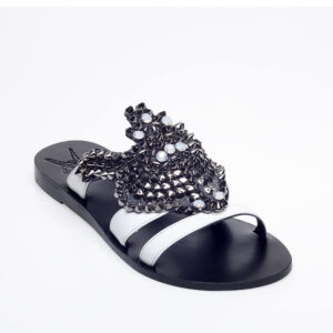 White leather sandals