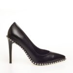 Black leather heel