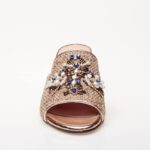 Heeled embroidered sandals