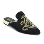 Luxury embroidered mule