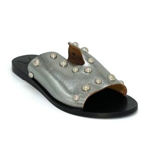 Silver leather sandal