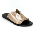 Copper leather sandal