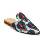 Blue patern mule