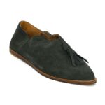 Green leather loafer
