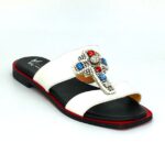 White leather luxury sandals