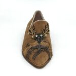 Embroidered brown loafer - Image 2