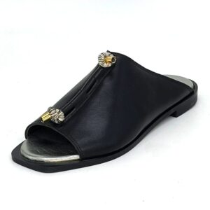 Black leather sandal