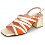 White straps heel sandal