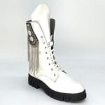 White combat boots