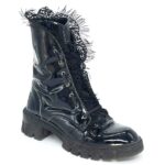 Black patent boots
