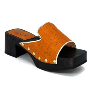 Orange cork clog