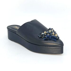 Black leather platform