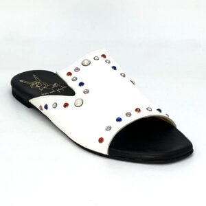 Studded White Sandals