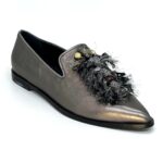 Silver leather loafer