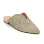 Embossed leather mule