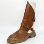 Brown combat boots