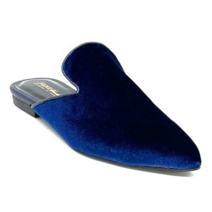 Royal blue velvet mule
