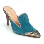 Blue suede heel