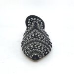 Black linen patern mule - Image 2