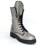 Metal silver boot