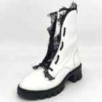 White leather boot