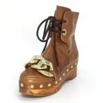 Brown combat clogs
