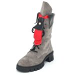Grey leather boot
