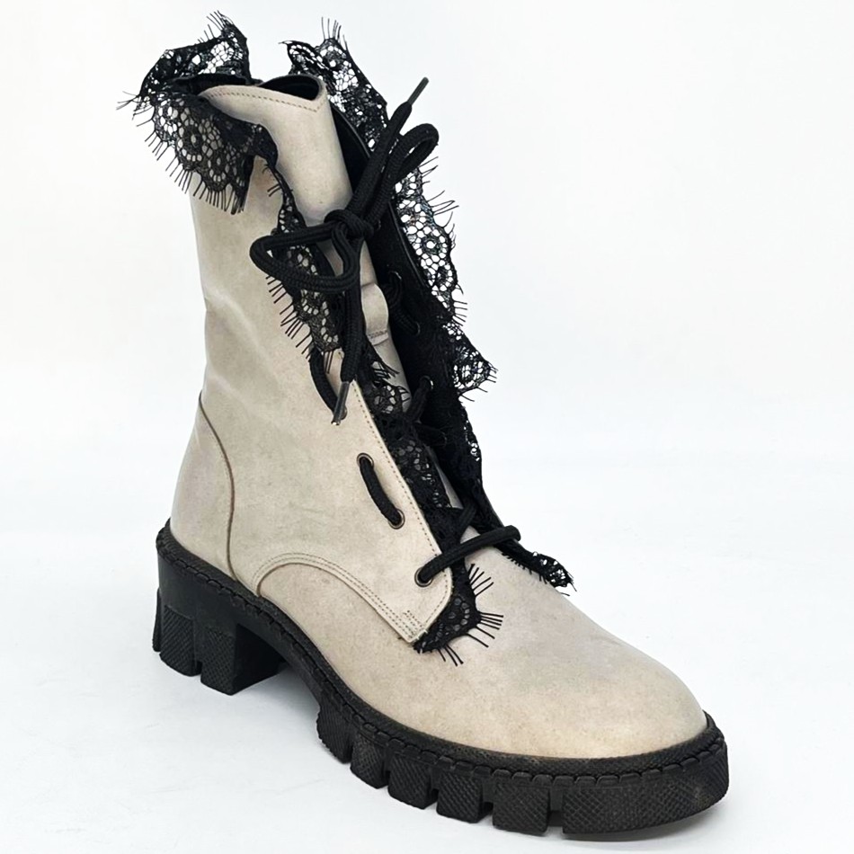 Grey leather boot Grey leather boot - Image 1