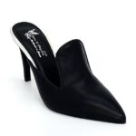 Black leather heel
