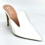 White leather heel