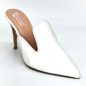 White leather heel