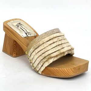 Gold heeled clog