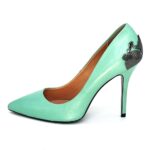 Mint leather heel