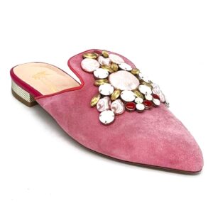 Pink suede mule