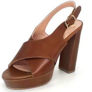 Brown square heel