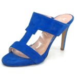 Blue suede heel